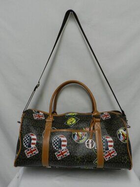 Giani Bernini Postcard duffle travel large bag Coated canvas Ahoy Paris Flags